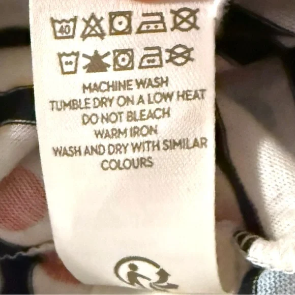 Mini Boden Girls Long Sleeve Tee Striped Polka Dot Cotton Shirt Size 7–8 - Picture 5 of 5